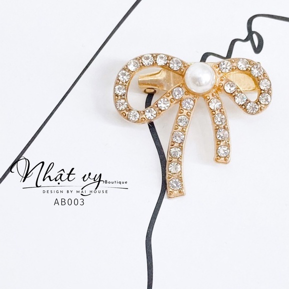 Cài Áo Nơ Nhỏ NHẬT VY Đính Đá Thời Trang - AB003