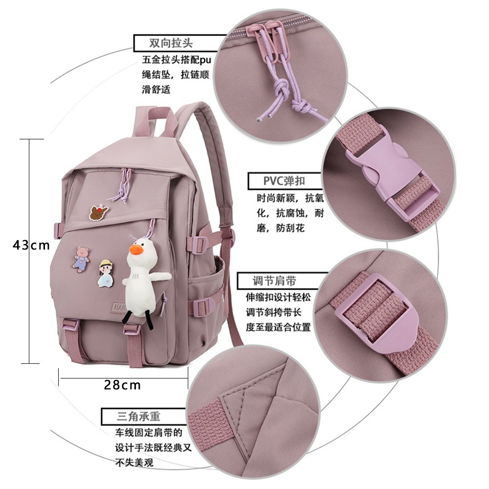 Korean backpack student back bag pack bag sekolah schoolbag Travel Backpack