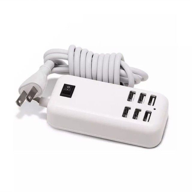 Ổ Cắm USB 30W 6 Cổng Sạc Điện thoại  máy tính bảng đồng Hồ thông minh