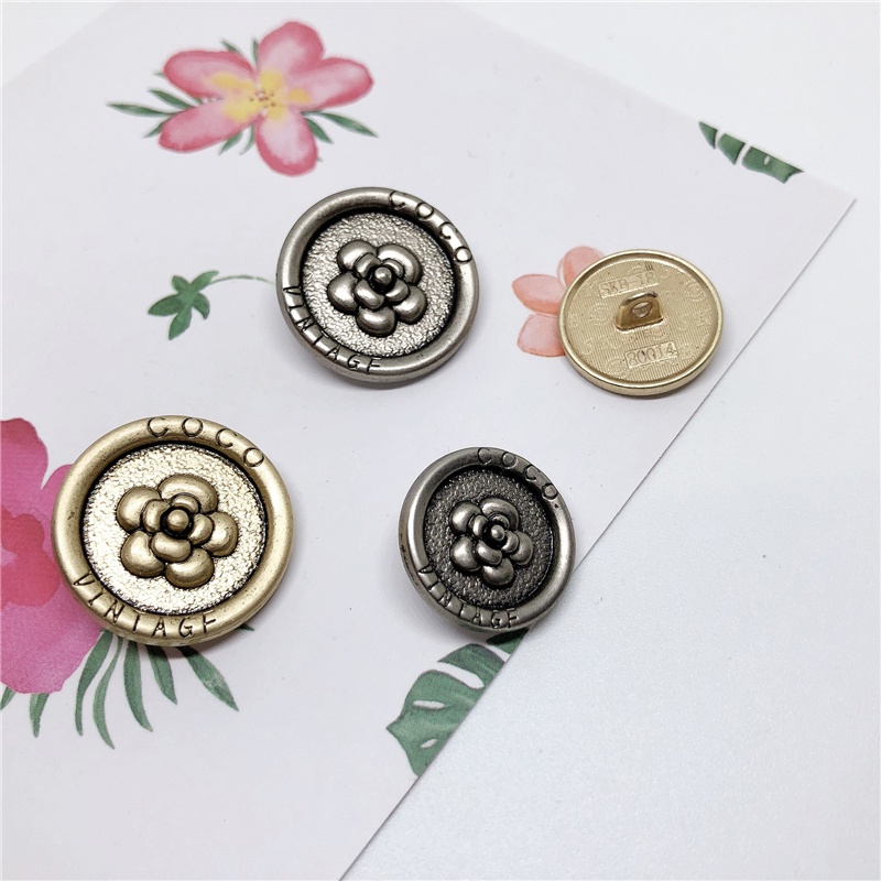 10 cái / lốc Thiết kế hoa Nút cổ điển cho áo khoác Làm bằng tay IDY Vật liệu may Phụ kiện may Nút cho quần áo Nút áo khoác 20mm