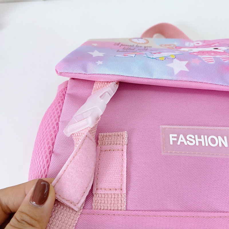 Ba Lô Đi Học Vải Oxford Cỡ Lớn Họa Tiết Hoạt Hình GP41 Sanrio Kuromi unicorn Cinnamoroll Hello Kitty Cho Bé Mẫu Giáo