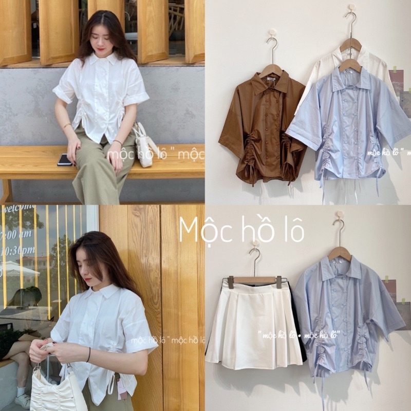 Sơ mi thô hàn rút hai bên  ( ảnh thật tự chụp )