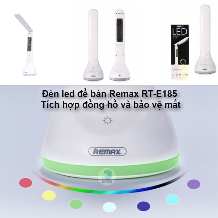 Đèn led để bàn Remax RT-E185 RT-E510 Tích hợp đồng hồ và bảo vệ mắt