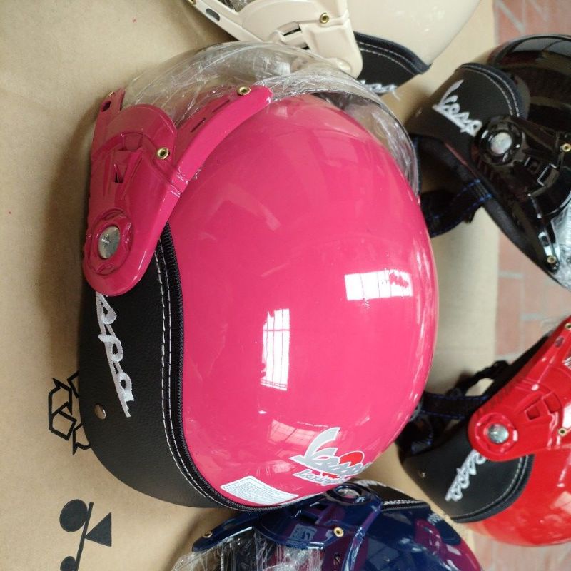 Mũ bảo hiểm vespa kèm kính, mũ bảo hiểm nửa đầu
