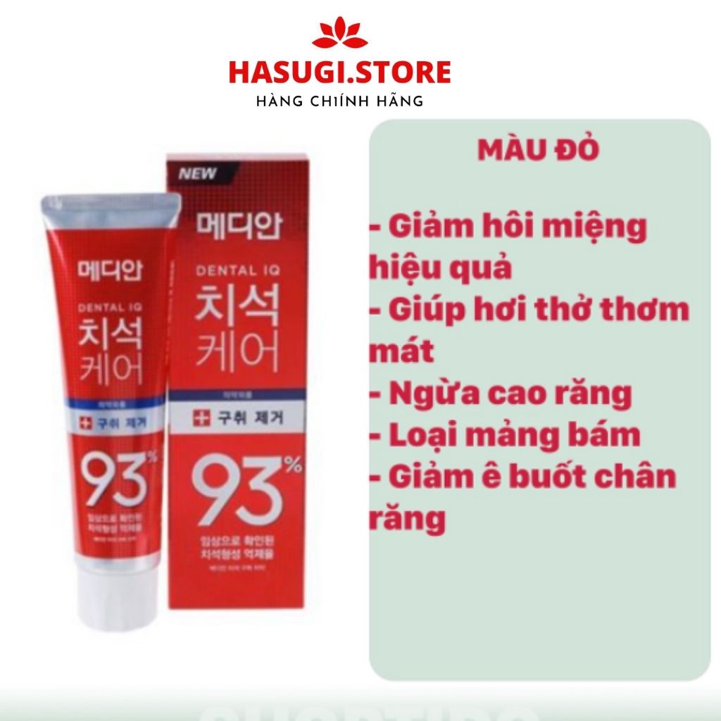 Kem Đánh Răng Hàn Quốc, Đánh Răng Trắng Sáng Median Dental IQ 93% 120g