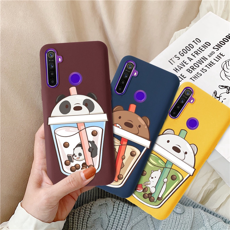 Ốp điện thoại họa tiết ly trà sữa hình con gấu cho OPPO A12 A3S A5S F9 A71 F11 A9 A5 A9 2020 F11 PRO A1K REALME 3 5 5 PRO | BigBuy360 - bigbuy360.vn