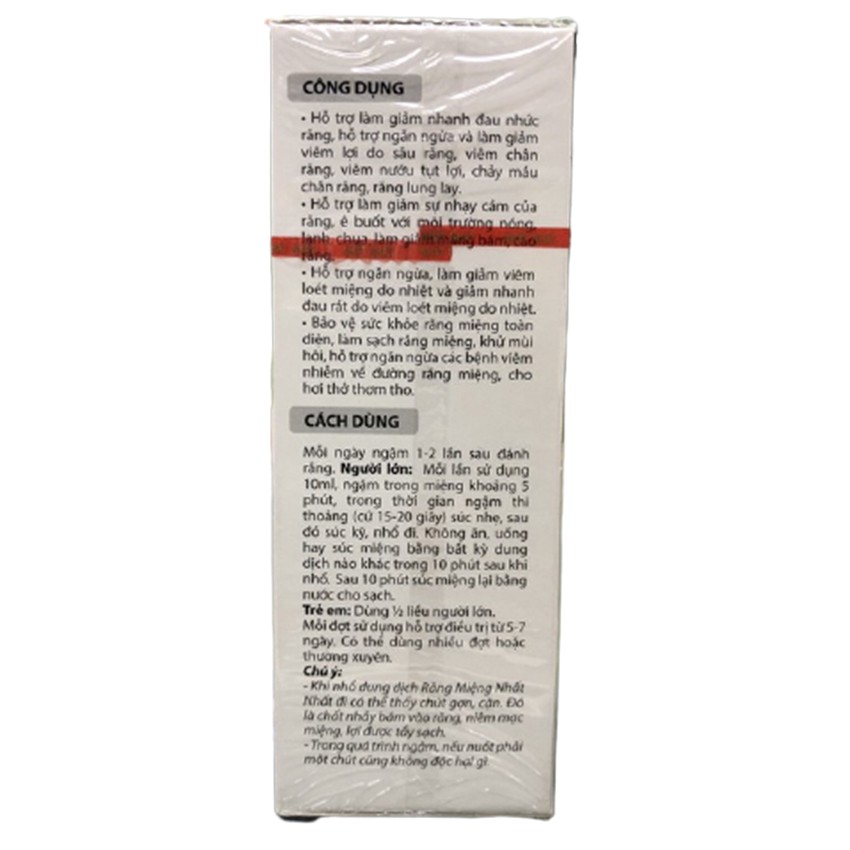 Nước Ngậm Răng Miệng NHẤT NHẤT Chai 120ml - Bảo Vệ Sức Khỏe Răng Miệng Toàn Diện - Gia Hân