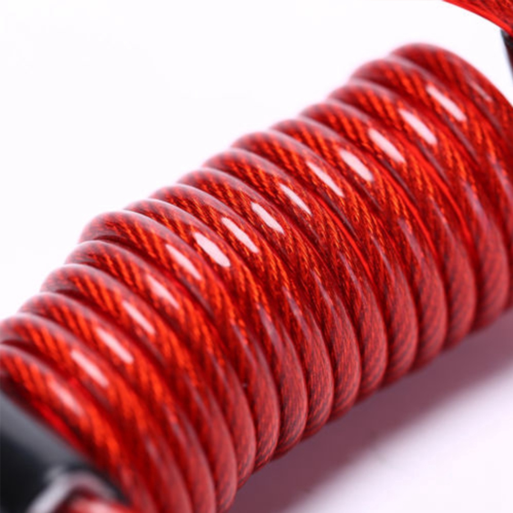 Dây cáp lò xo khóa chống trộm xe đạp / xe máy bằng PVC và hợp kim dài tối đa 1m