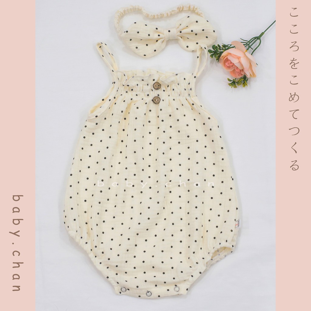 Áo liền quần bé gái sơ sinh, bodysuit bé gái sơ sinh vải muslin cotton cho bé 3 tháng, 6 tháng, 1 tuổi, 2 tuổi