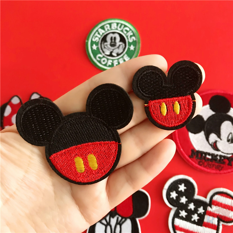 Tấm ủi trang trí trang phục thêu hình chuột Mickey/Minnie đáng yêu