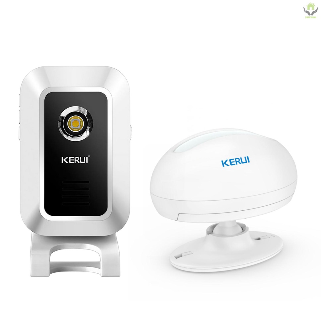 KERUI M7 433MHz Smart Doorbell Wireless Shop Store Welcome Door Entry Chime Night-Light with 1pcs Wireless Infrared Motion Sensor Detector Burglar Alarm