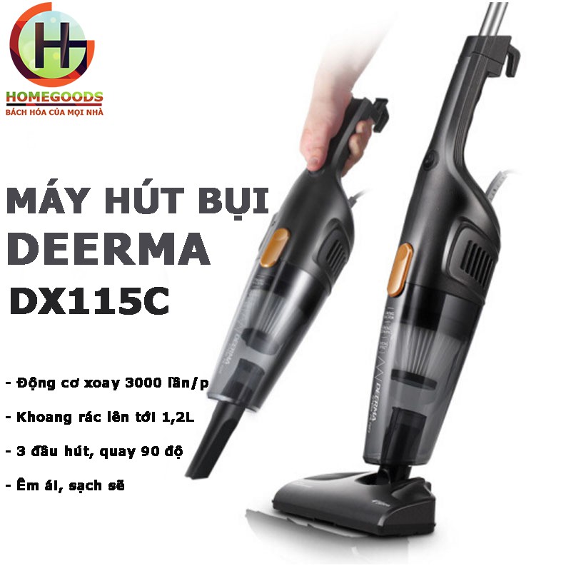Máy hút bụi cầm tay gia đình Deerma DX115C bảo hành 1 đổi 1 từ nhà sản xuất [ hàng chính hãng]