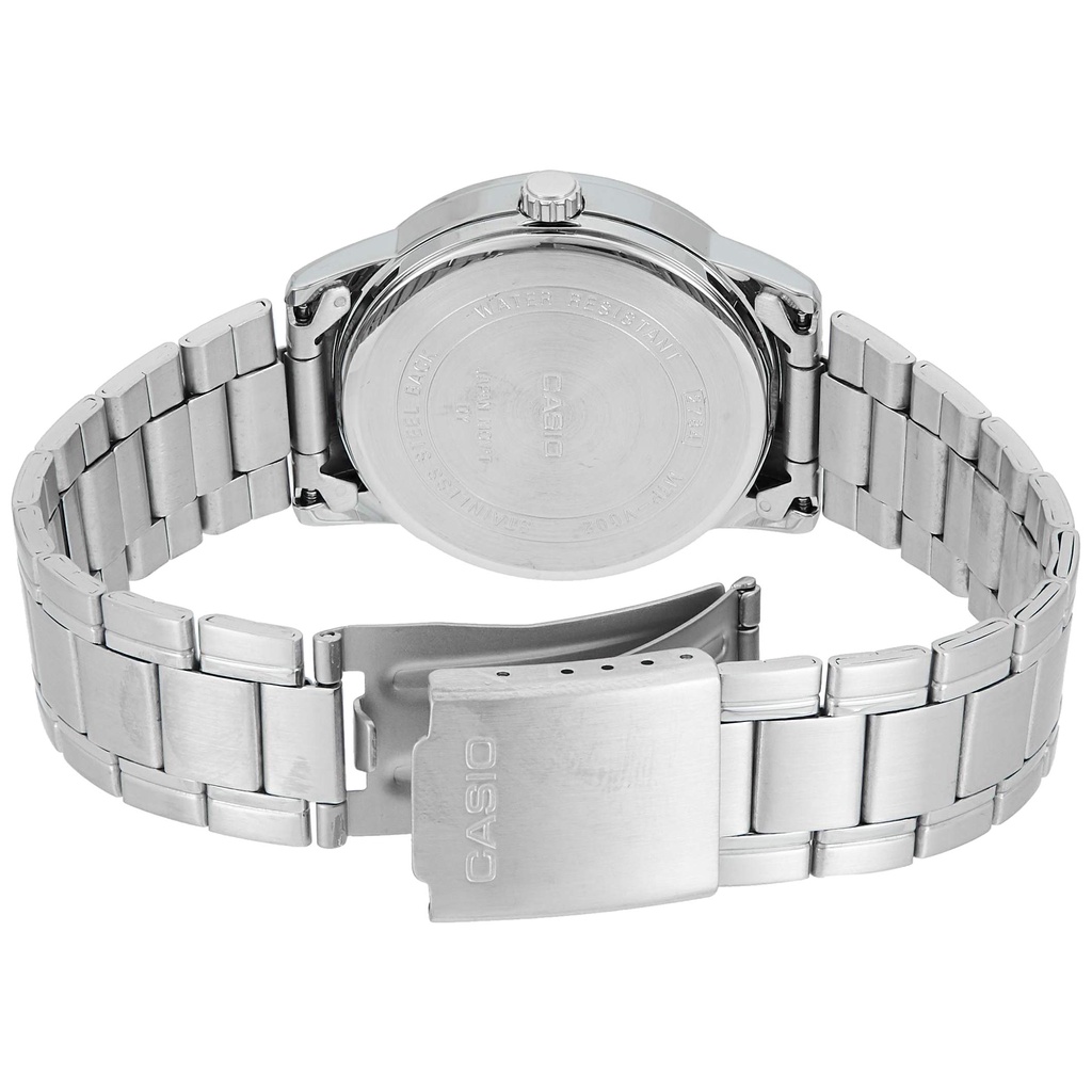 Đồng Hồ Casio Nam Chính Hãng, Đồng Hồ Casio MTPV002 Dây Thép Mặt Trắng Số La Mã Fullbox.
