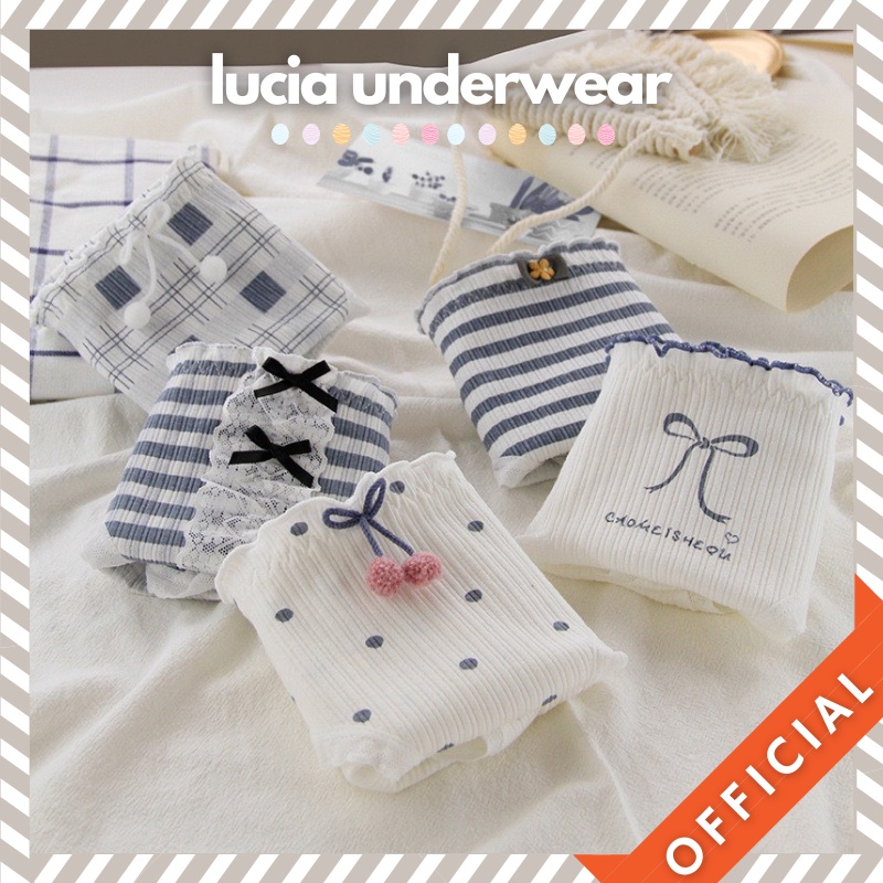 Quần lót cotton len tăm sợi tre viền ren đính nơ dễ thương đáng yêu cao cấp LUCIA QL041