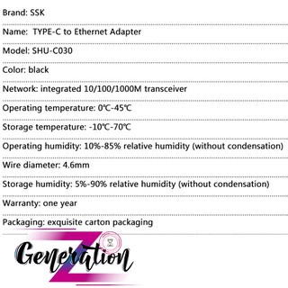 CÁP CHUYỂN TYPE-C RA LAN SSK SHU-C030