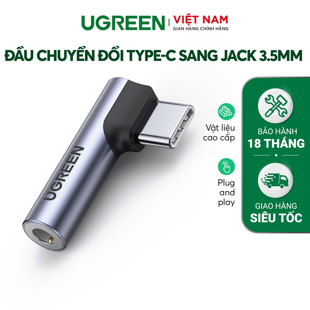 Đầu chuyển đổi cổng USB type C sang giắc cắm 3.5mm cao cấp UGREEN AV154 80384