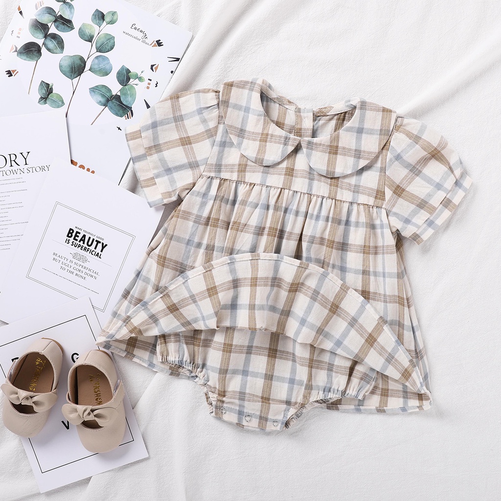 Áo Liền Quần Cotton 100% Đáng Yêu Cho Bé Gái 0-24 Tháng Tuổi