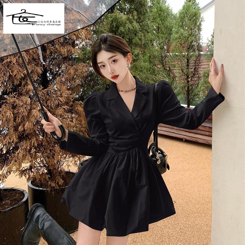 Đầm Ngắn Tay Dài Eo Cao Màu Trắng Phong Cách Thời Trang Mới Dành Cho Nữ 2022