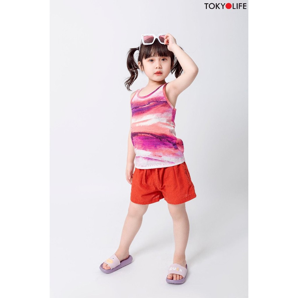 Quần shorts cotton bé gái TOKYOLIFE một màu thắt nơ E4SHP002G