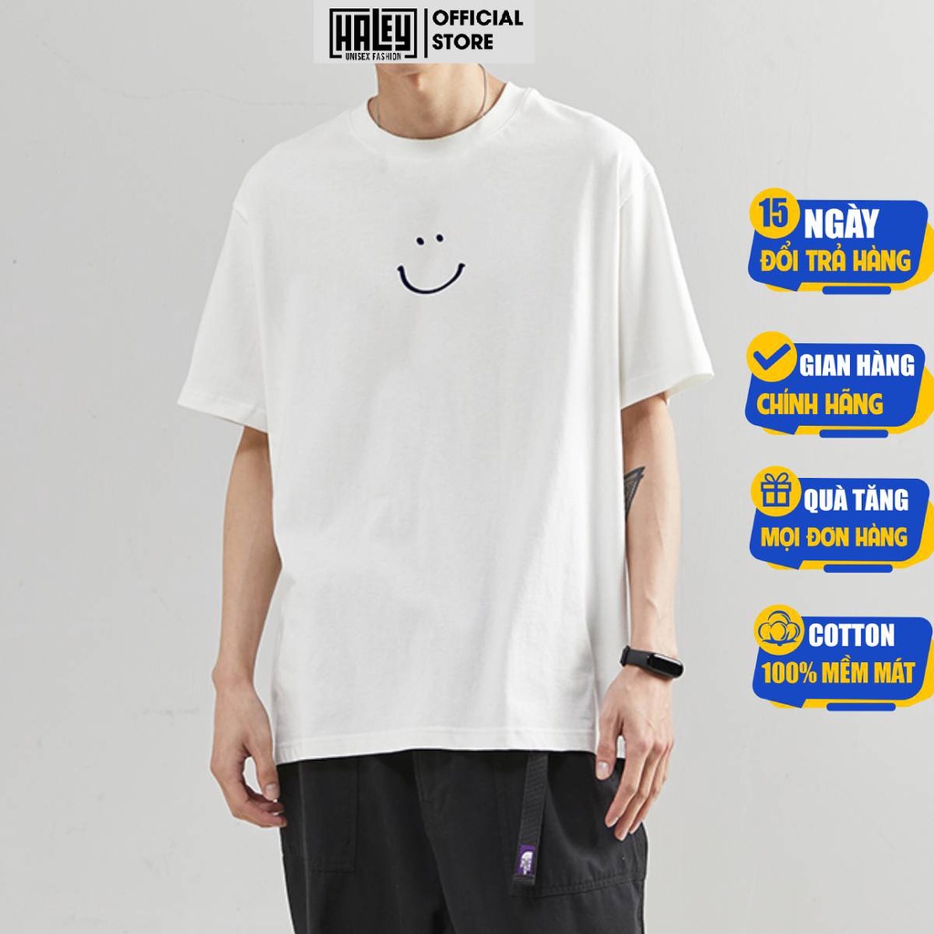 Áo Thun Unisex Tay Lỡ TN33 HALEY Form Rộng Nam Nữ vải cotton phong cách Hàn Quốc Ulzzang Mã