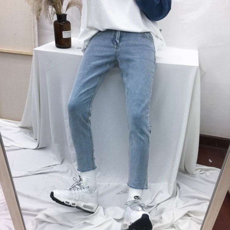 Quần Baggy Jean - Rách sau ống chân độc lạ Denim