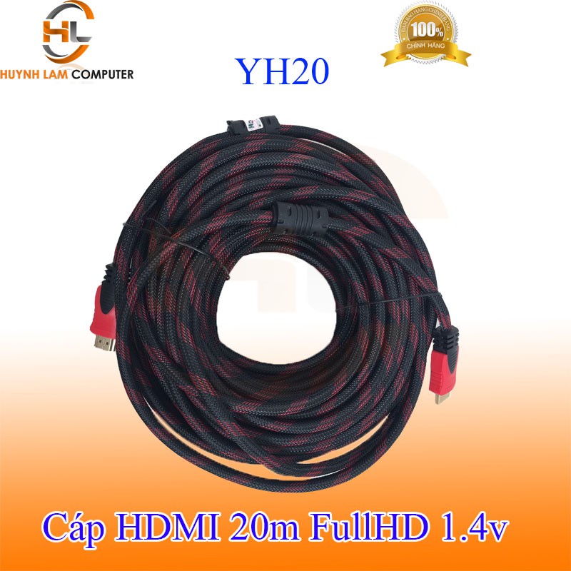 Cáp HDMI 20m YH20 FullHD chuẩn 1.4v - Hãng phân phối