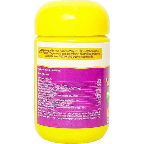 Kẹo dẻo Nature's Way Kids Smart Vita Gummies Multi Vitamin + Vegies bổ sung vitamin tổng hợp cho bé