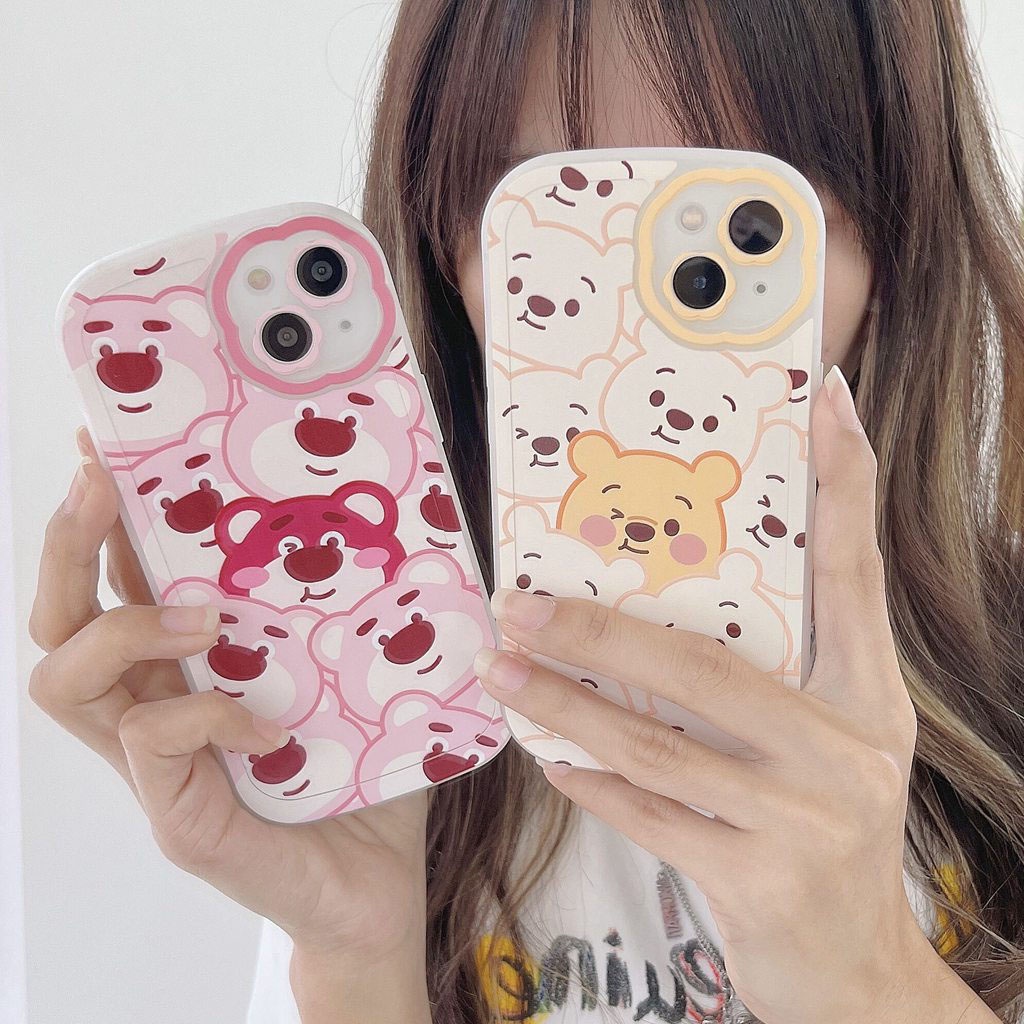 Ốp Điện Thoại TPU Mềm Hình Gấu Pooh/ Lotso Chống Rơi Chống Trầy Xước Cho iPhone 11 13 12 Pro Max XR X/XS