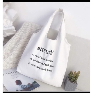 Túi tote canvans phong cách hàn quốc attitude’