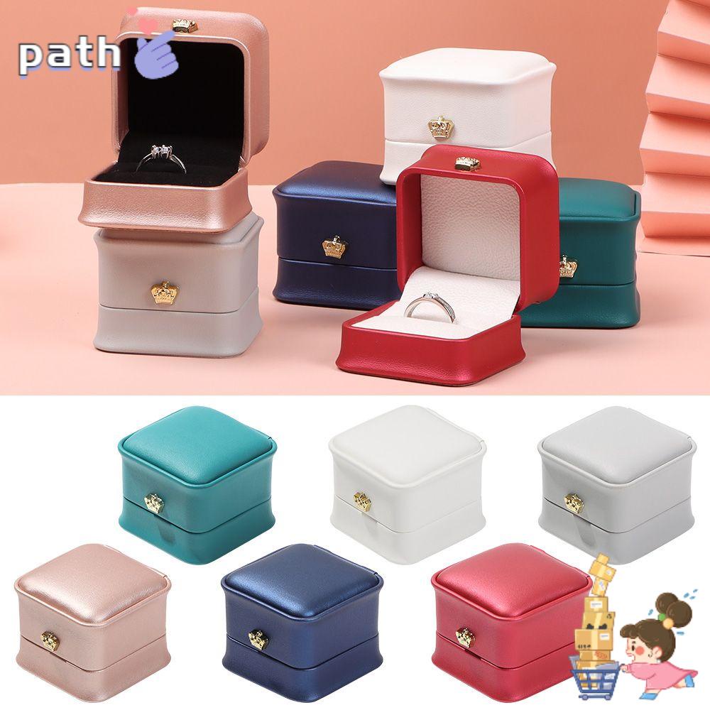 Hộp Đựng Trang Sức Tiện Dụng|Hộp Trưng Bày Nhẫn Cưới Bằng Da PU Ốp