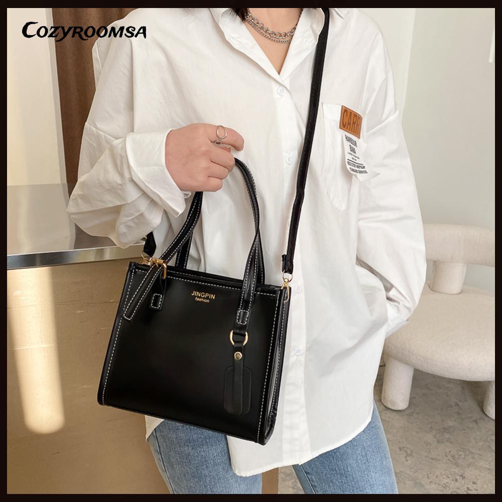 Women Fashion Handbags Shoulder Bag Casual PU Leather Tote Top-handle Bag