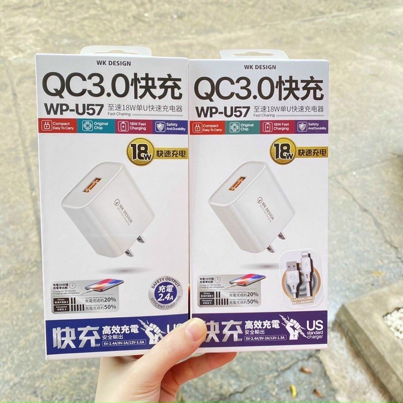 CỦ SẠC NHANH  18W WK U57