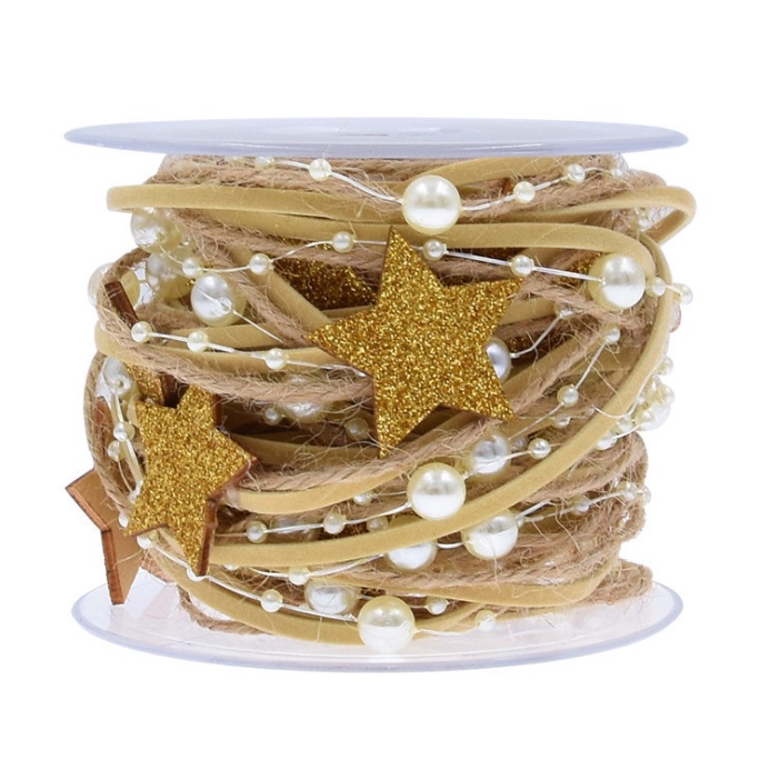 Cuộn dây ruy băng bện kết nhiều phụ kiện trang trí noel trang trí cây thông