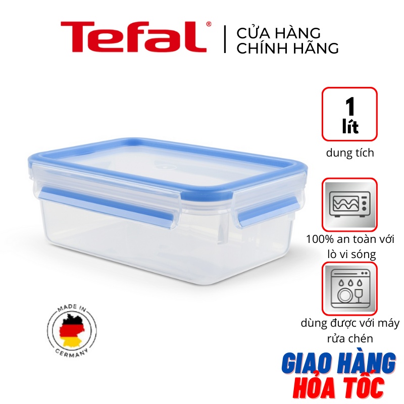 Hộp nhựa vuông Tefal Masterseal Fresh K3021222 - 1L - xanh