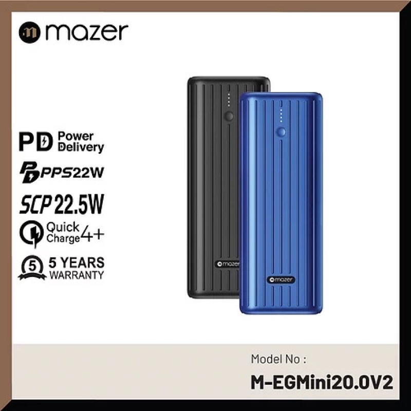 Pin Dự Phòng Mazer Infinite.BOOST Super.MINI V2.0 20.000mAh - BH 5 năm