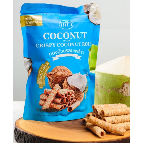 Bánh Kẹo Ăn Vặt Cuộn Dừa Thái Lan Kaew Vị Truyền Thống Thơm Ngon