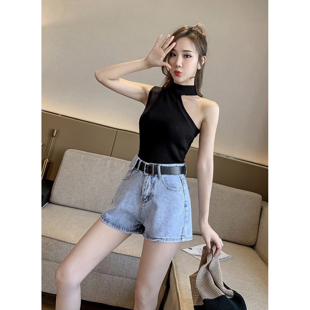 Quần short jean nữ BigSize lưng cao, co dãn mạnh, có túi nắp nhỏ phom ống rộng đang hot trend 3818 molijean