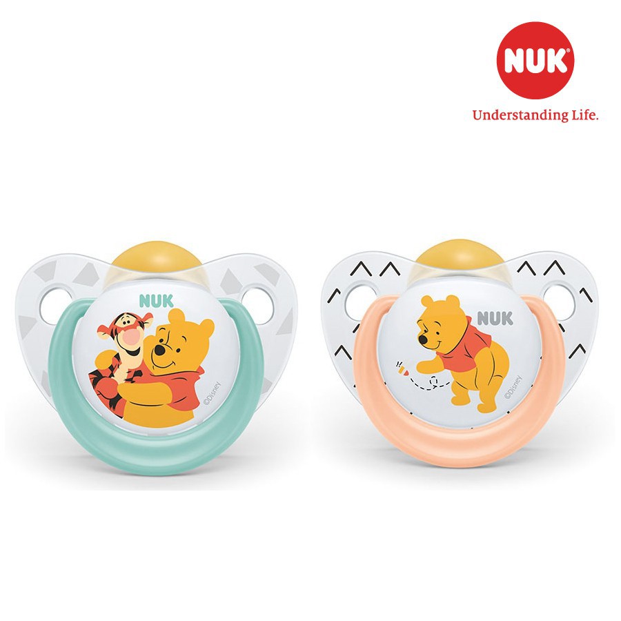 BỘ 2 TI GIẢ NUK SLEEPTIME CAO SU PLUS (DISNEY)