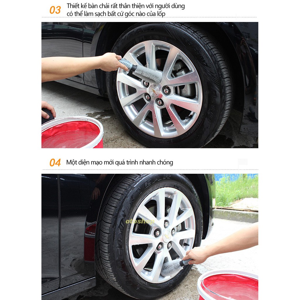 Chổi cọ rửa vệ sinh bánh xe ô tô,xe máy
