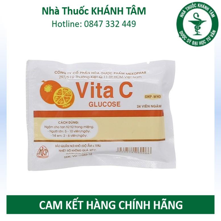 ! Viên kẹo ngậm vitamin C Mekophar - Vita C Glucose Meko [Túi 24 viên] ! !