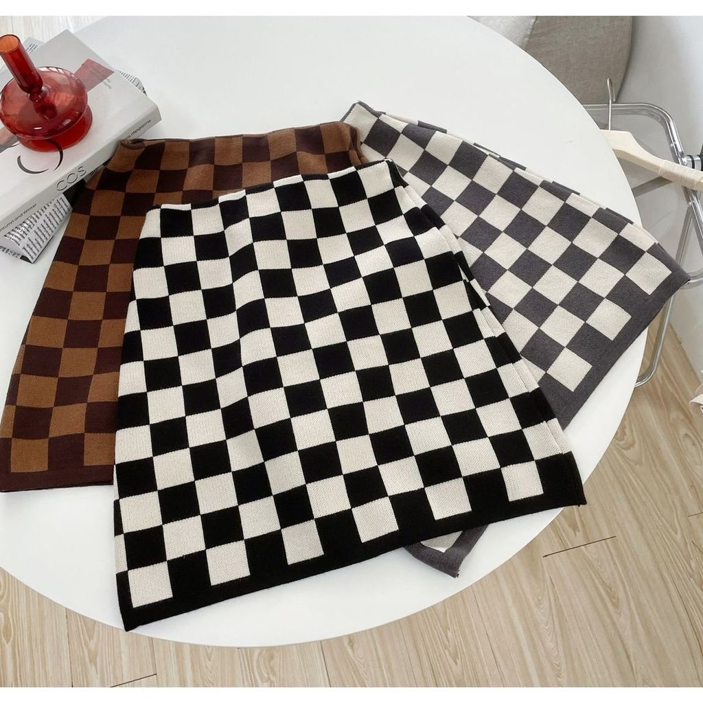 Chân Váy Len Chữ a Lưng Cao Dáng Ôm Phong Cách retro Thời Trang Cho Nữ