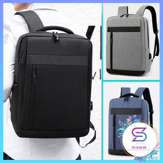 Balo Laptop Chống Sốc Khóa Dọc Có Cổng Sạc 💎FREESHIP💎 Balo Đựng Laptop Chống Thấm Nhiều Ngăn Tiện Lợi