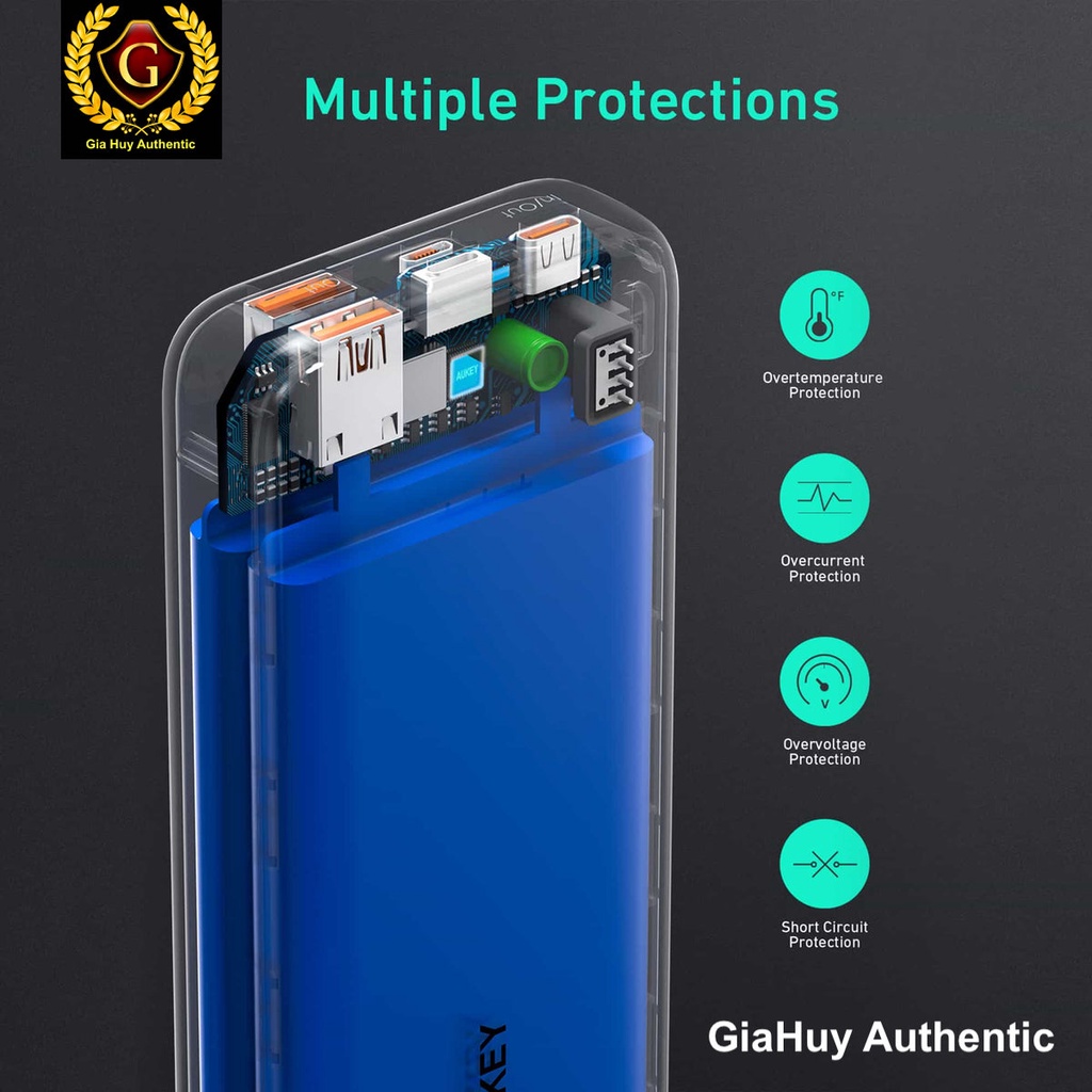 Pin sạc dự phòng AUKEY PB-N74S Basix Plus 20000mAh PD 3.0 20W & SCP 22.5W/ QC 3.0 18W