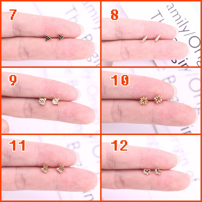 Bông Tai Mạ Vàng / Bạc Đính Đá zircon Tinh Tế Thời Trang Cho Nữ