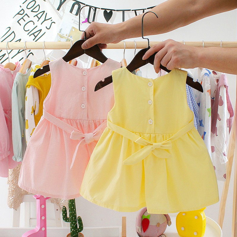 Đầm Công Chúa Không Tay Họa Tiết Dâu Tây Thời Trang Mùa Hè 2020 Dành Cho Bé Gái 1-3 Tuổi