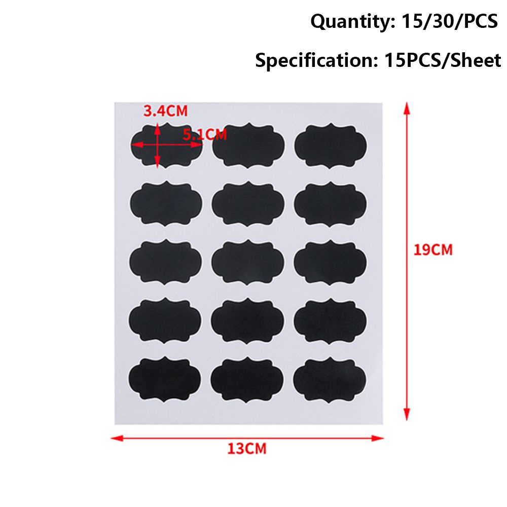 Set 15 / 30 Nhãn Dán Đánh Dấu Lọ Gia Vị Tự Dính Có Thể Xóa Được Tiện Dụng Cho Nhà Bếp