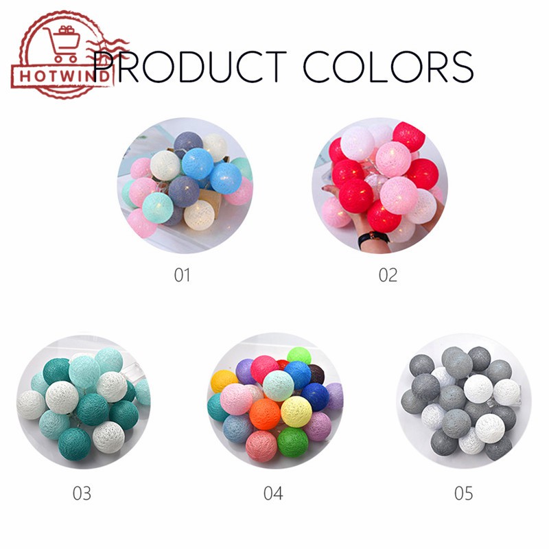 Dây đèn LED trang trí 20 quả bóng cầu mây 3m lung linh dành cho tiệc tùng Cho Giáng Sinh Halloween