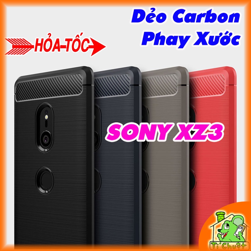 [Ảnh Thật] Ốp Lưng Sony XZ3 Dẻo Carbon Phay Xước Chống Sốc
