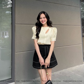 ÁO TAY PHỒNG GÀI NÚT NGỰC ZAREEN VOA85 VÀNG KEM