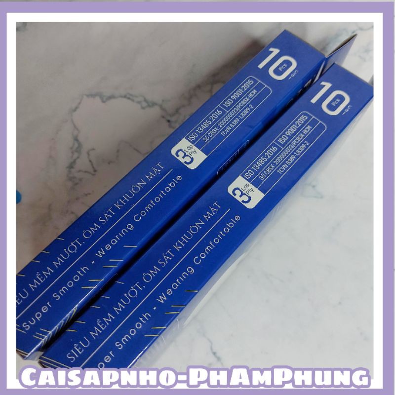 Hộp 10 cái khẩu trắng 4D công nghệ Hàn Quốc, hạn chế lem son, dễ thở khi sử dụng lâu | BigBuy360 - bigbuy360.vn
